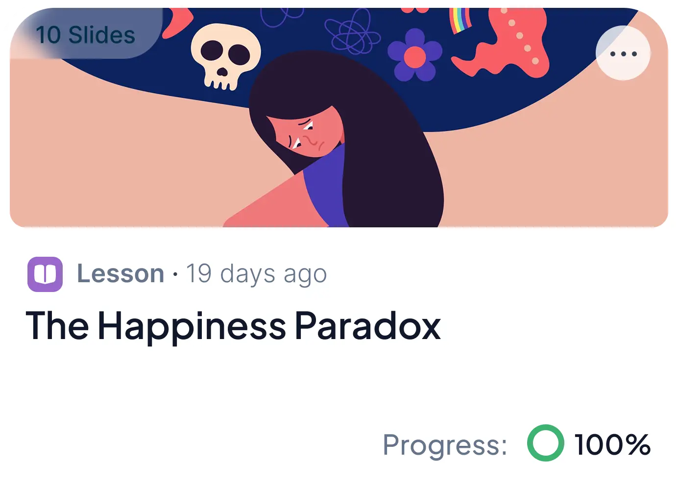 Happiness paradox lesson card