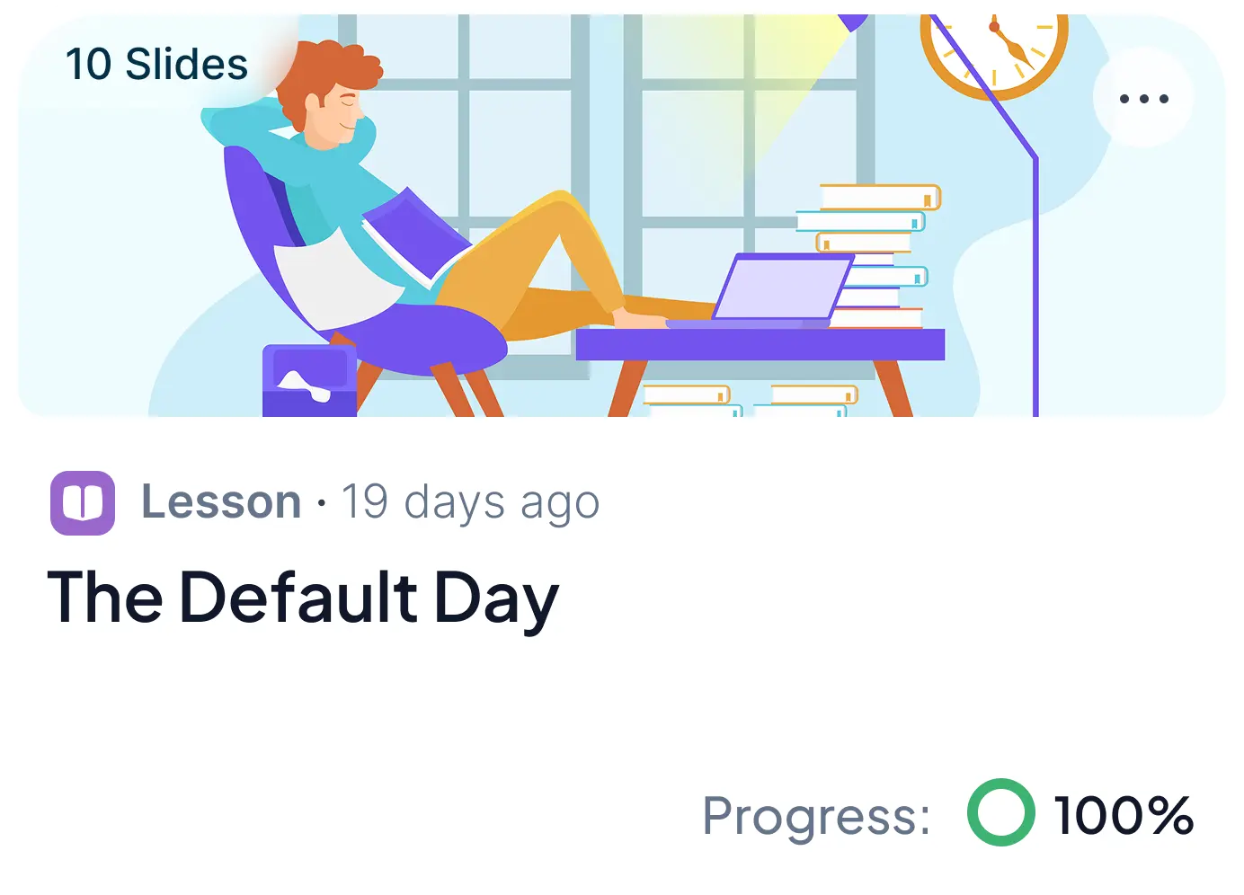 Default day lesson card